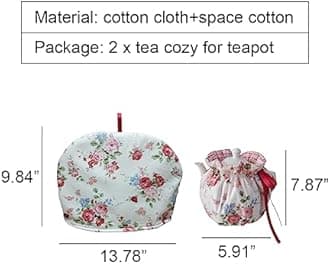 2pcs Insulated Tea Cozy for Teapot & Kettle Warmer Cover - Home Kitchen Decor Flower