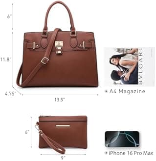 Dasein Women Handbags and Purses Ladies Shoulder Bag Top Handle Satchel Tote Work Bag with Wallet