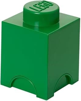 LEGO Storage Brick 1 - stud Green, Stackable Storage Box, 1.2l – LEGO Product, Storage Box with Lid, Desk Storage, Room Storage, Toy Box, Home Decor