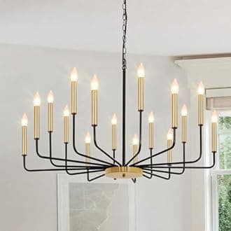 16 light Black and Gold Chandelier