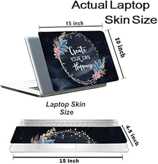 Floral D26 Top+Wrist Pad Vinyl Laptop Skin/Sticker/Cover for 15 to 15.6 Inches Laptops Laminated-Removable-HD Quality Compatible for Hp-Dell-Sony-Lenovo-Asus etc.(15x10 Inches)