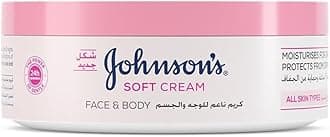 – Johnson's 24 Hour Moisture Body Cream, a gentle and hydrating soft formula designed to significantly reduce skin tightness, flakiness, and dullness, 100ml.