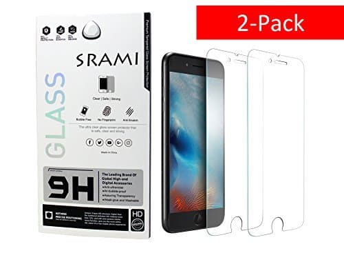 [2 Pack] iPhone 8/7 / 6s Screen Protector, SRAMI Safety Shatterproof [HD Clear] 9H Hardness [3D Touch Compatible] Thin Tempered Glass Screen Guard Anti Fingerprint Scratch Resistant Film