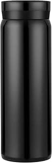 10oz Mini Water Bottle Stainless Steel Thermos Small Flask - Insulated Vacuum, Leak Proof, Keeps Drinks Hot/Cold - Ideal for Coffee, Tea, Water - Black