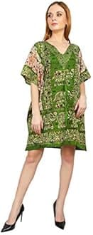 Tengru Short Kaftan Beach Cover ups Dresses for Women Ladies Dashiki African Caftan Loungewear Free Size