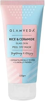 Glamveda Korean Rice & Ceramide Peel Off Mask for Men & Women | Reduces Signs of Ageing, Brightening & Even Tone Complexion |For Dry & Dull Skin|Dermatologically Approved Face Pack (100gm)