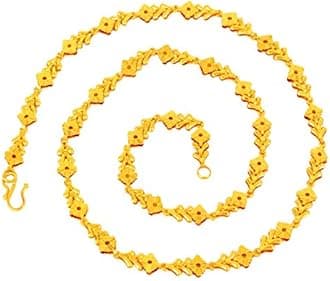 Fashion Frill Golden Gold Plated Non-Precious Metal Brass Chain for Men & Women (FF467)