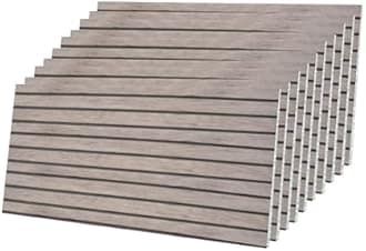 IZODEKOR 3D Wood Effect Styrofoam Wall Panels - Faux Wood Look Wall Panels for Living Room - Fake Acoustic Wood Slat Wall Panels - Pack of 10, Covers 50 sq ft.
