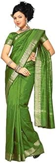 Womens Indian Ethnic Traditional Banarasi Art Silk Saree Sari Wrap Fabric Dress Drape