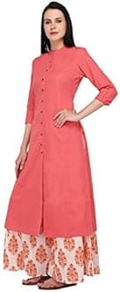 Pistaa's Women's Cotton Solid Kurta With Palazzo Bottom Set (KWTPRNTPZOMX)