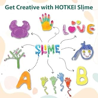 HOTKEI (6 Clear Slime kit) DIY Transparent Scented Slimy Slime Gel Jelly Set Kit Air Dry Magical Crystal Clay Putty Toy for Girls Boys Kids with Glitter| Charms | Stars | Colored Beads Set