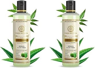 Khadi Natural Neem & Aloe Vera Herbal Shampoo | Anti-Dandruff & Scalp Cooling | Strengthens Hair Roots | Supports Scalp Health| SLS & Paraben Free | 210ml (Pack of 2)
