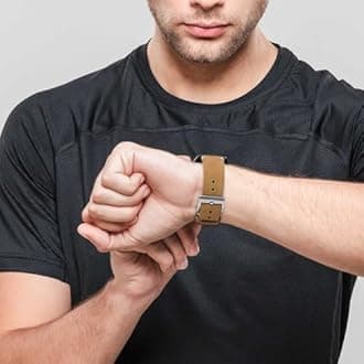 BISONSTRAP Distressed Leather Watch Strap, Watch Replacement Bands for Men, Quick Release Spring Bars, Band Width 18mm 20mm 22mm