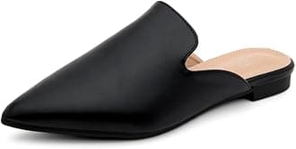 Shoe Land Mules for Women, Slip On Pointed Toe Flats, Womens Mules, Comfortable Backless Loafers for Business Casual, Office, Travel, Walking & Daily Wear, Trendy 2025