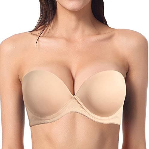YBCG Push up Strapless Convertible Multiway Thick Padded Underwire Supportive Bra for Women's Wedding