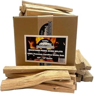 Pizza Oven Wood 12 Inch Naturally Cured White Oak Splits Cooking Wood for Free Standing Ovens 1650 Cubic Inches