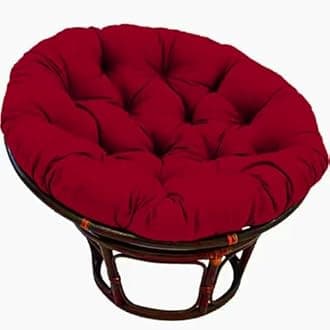Large Round Papasan Chair Cushion, Thick Outdoor Rocking Chair Cushion, Rattan Hanging Basket Cushion, Egg Nest Replacement Pad(Red 1,80 * 80cm)