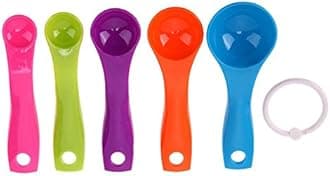 Dealglad 5 in 1 Colorful Plastic Tea Flour Coffee Measuring Spoons Set Kitchen Cooking Baking Tools (Random Color)