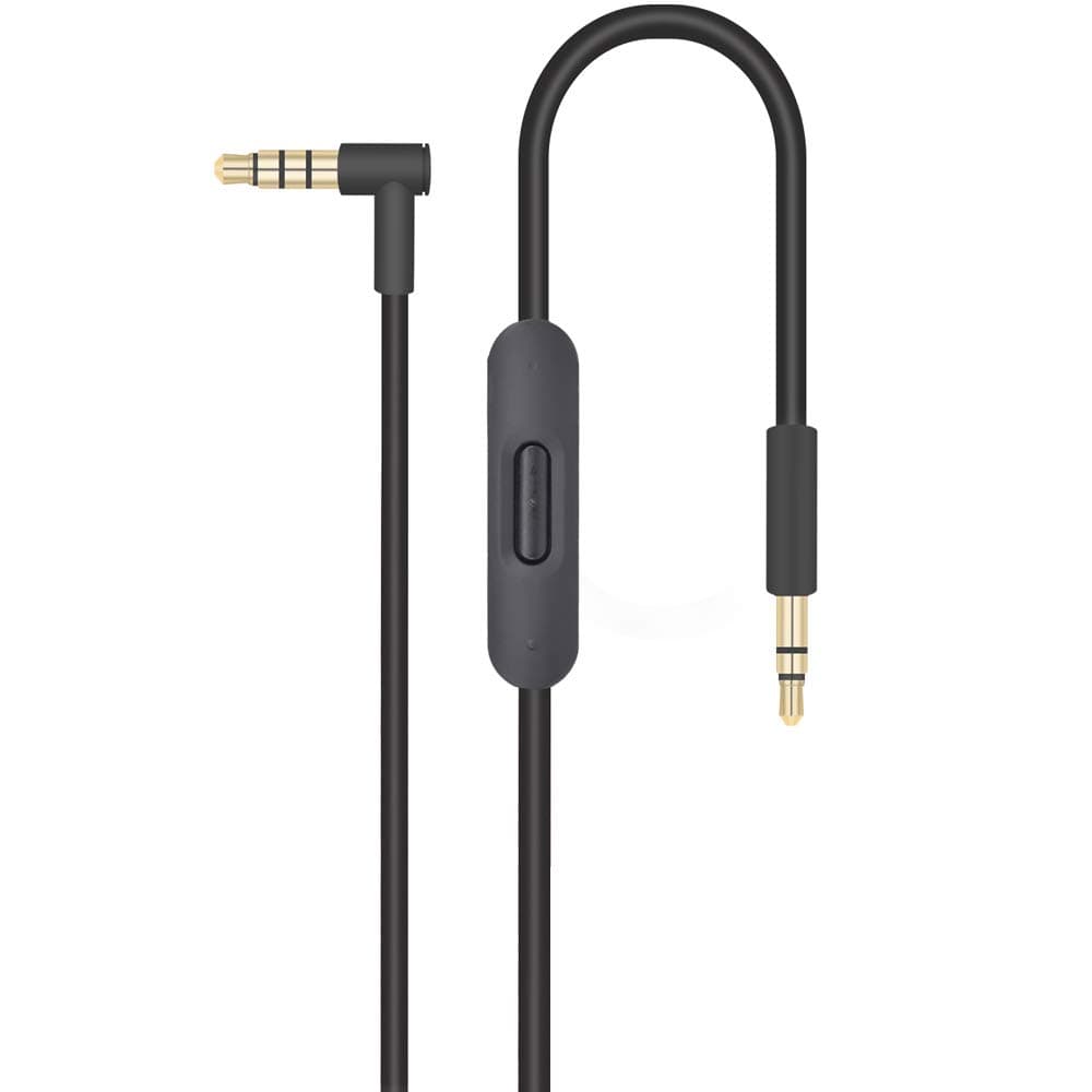 Replacement Audio Cable Cord Wire with in-line Microphone and Control Compatible with Beats Solo Solo 2 Solo 3 Solo 4 Studio Studio 3 Pro Detox Wireless Mixr Executive Pill (Black)