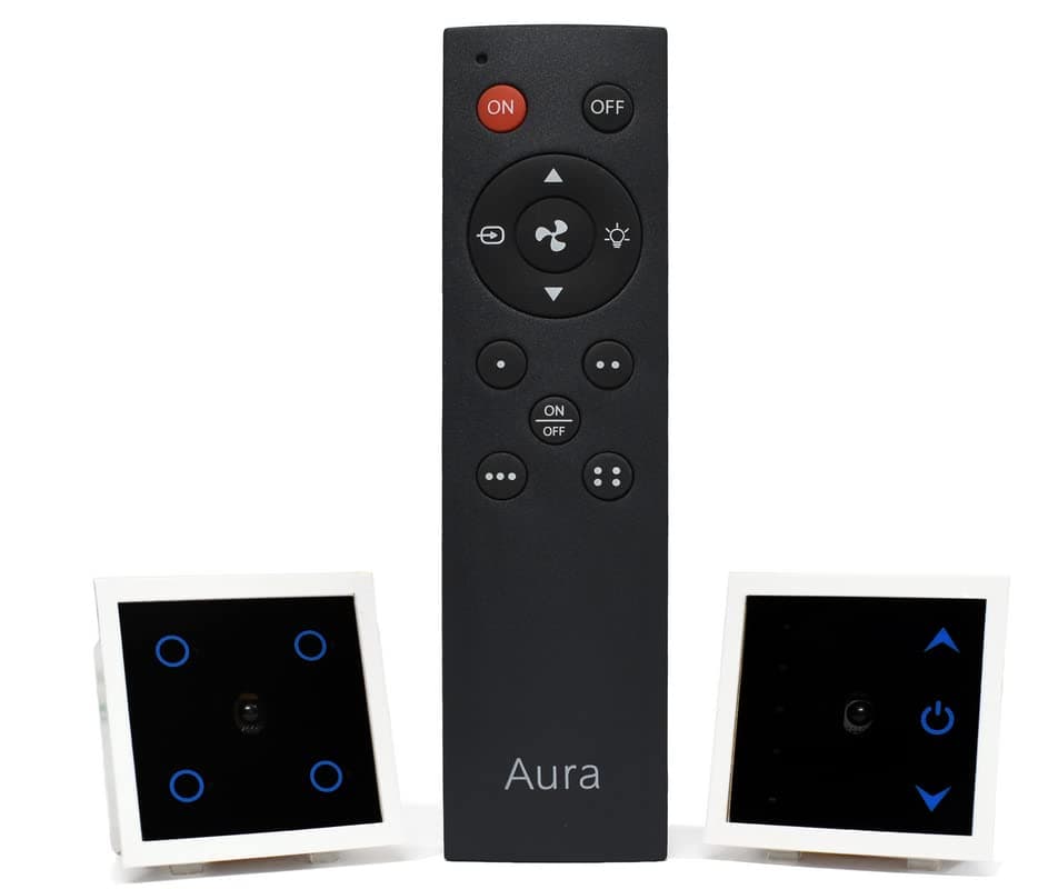 - Aura Remote Control Fan Regulator & 5 Device Switch | 7 Step Speed Regulation |Hummless Regulation | IR Remote | Memory Function | Manual & Remote Control (Fan Regulator + 5 Channel Switch (Combo))