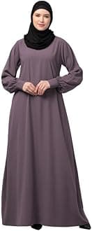 � Women's Inner Abaya Dress With Cuff Sleeves And Side Pocket Made in Nida Matte Fabric