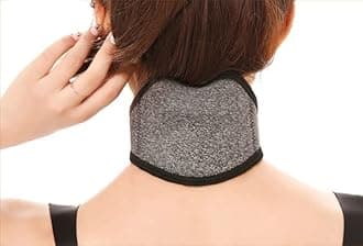 Self Heating Neck Support Brace for Men Women Magnetic Thermal Cervical Collar Physical Therapy Neck Warmer Headaches Shoulders Back Spinal Pain Relief Adjustable Heated Pad