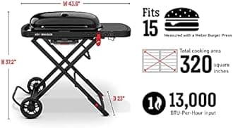 Weber The Weber Traveler Portable Gas Grill, Stealth Edition