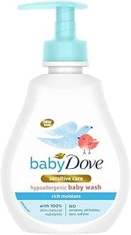 Baby Dove Rich Moisture Hair to Toe Baby Wash 200 ml No Tears Body Wash for Baby's Soft Skin - Hypoallergenic, No Sulphates, No Parabens