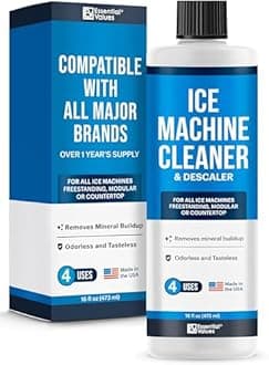 Ice Machine Cleaner, Nickle Safe Descaler | Scale Remover, Universal Application For Whirlpool 4396808, Manitowac, Ice-O-Matic, Scotsman, Follett Ice Makers By Essential Values, 16OZ by Essential Values
