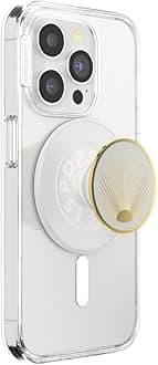 PopSockets PopGrip for MagSafe, Magnetic Phone Grip & Stand, Swappable Top, Secure Grip for iPhone MagSafe Cases, Kickstand for Hands-Free Viewing, Wireless Charging Compatible - Enamel Radiant White