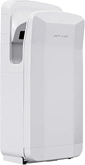 JETWELL Vertical Premium Commercial Hand Dryer for Bathrooms- High Speed Jet Air Motor Speed Adjustable Hand Dryer with HEPA Filter- Warm Wind Large Hand Dryer Hand Blower White