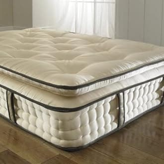 SANA SLEEP 4FT Small Double Size Superior Comfort Pocket 3000 Series Spring Pillow Top Mattress