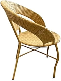 DROID FURNITURE Garden Patio Seating Chair and Table Set for Outdoor Balcony & Garden Coffee Table Set with 1 Table and 2 Chairs Set Rattan & Wicker, (24 in. x 24 in. x 22 in.) Beige