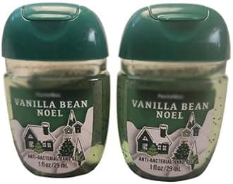 Bath and Body Care - Travel Size Sanitizer - 2 piece Bundle Set Hand Gel - 1 Fl Oz each - Label Artwork Varies (VANILLA BEAN NOEL)