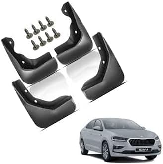 Autokaar OE Type/Box Type Car Mud Flap for Skoda Slavia, Black