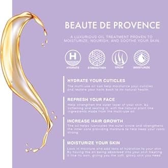 Provence Beauty Lavender: Lavender Scented Multi-Use Oil For Face, Body & Hair - Hydrates Skin & Restores Hair'S Natural Shine - Enriched W/Apricot Oil & Fractionated Coconut Oil - 4Oz. | Provenc