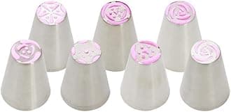 Yiouou Russian Piping Nozzles Set with 7 Flower Piping Nozzles & 2 Leaf Icing Tips Nozzles for Frosting Cookie Cupcake Cake Decorating