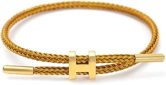 Bracelets Fashion for Women Adjustable Bracelet, Gold-plated Buckle Design Titanium Steel Wire Rope Jewelry