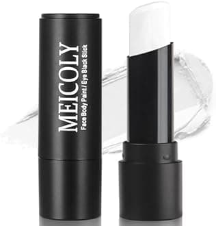 MEICOLY White Eye Black Stick,Waterproof Eye Black Baseball Softball Football Lacrosse,White Face Body Paint Stick for Halloween SFX Cosplay Corpse Clown Makeup