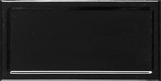 Metro Black Reverse Ceramic Wall Tile Subway Brick Effect with Bevelled Edges, Kitchen Bathroom Tiles, Gloss Finish, 1m2, Box of 50 – 100mm x 200mm