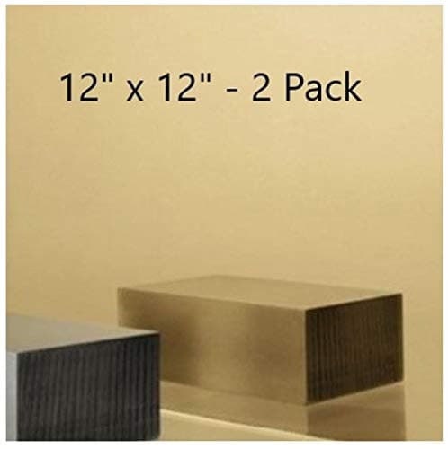 2 Pack Mirror Cast Acrylic Plexiglass Sheets 1/8" Thick (3mm) Easy to Cut Plastic Plexi Glass with Protective Paper for Signs, DIY Display Projects, Crafts, Shelves (Gold Mirror, 12" x 12")