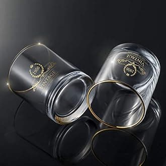 1956 64th Birthday/Anniversary Gift for Men/Dad/Son, Vintage Unfading 24K Gold Hand Crafted Old Fashioned Whiskey Glasses, Perfect for Gift and Home Use - 10 oz Bourbon Scotch, Party Decorations