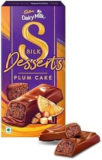 Cadbry Dairy Milk Silk Desserts Plum Cake Chocolate Bar, 70 g & Cadbry Dairy Milk Silk Desserts Walnut Brownie Chocolate Bar, 70 g | Pack of 2 | Combo