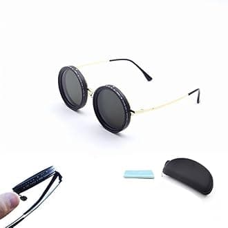 Adjustable Tint Round Polarized Sunglasses for Men – 1-9 Gears, ND Filter Lens, Tinted Eyewear for Beach & Outdoor Activities
