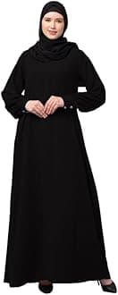 Muslim Closet� Women's Inner Abaya Dress With Cuff Sleeves And Side Pocket Made in Nida Matte Fabric