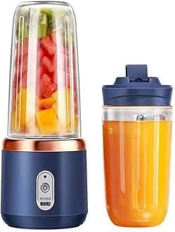 Portable Blender Electric Juicers Fruit Mixers USB Rechargeable Smoothie Mini Personal Juicer 6 Blades 3Gears With 1500 Mah Rechargeable Battery-Smoothie Blender