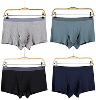 Ouruikia Men's Trunks Underwear Breathable Modal Trunks Underwear Tagless Boxer Briefs Separate Pouch