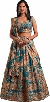 Indian Bollywood Stylish Designer Ready to Wear Lehenga Choli Party Wear Pakistani Beautiful Choli (RAMA, XXL), XX-Large