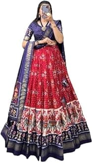 Womens' Wear Tussar Silk With Patola Printed Lehenga Choli Patola Print With Foil Work Chaniya Choli