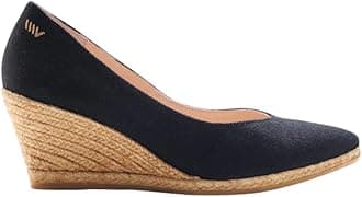 VISCATA Roses Espadrille Canvas Wedges Spain Handmade 2 ½” Heel Woman Wedge Pumps with Organic Cotton Canvas and 100% Natural Jute Midsole for All Occasions: Casual, Work, Party